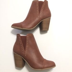 Lauren Conrad Ankle Boots Cognac Brown Round Toe
